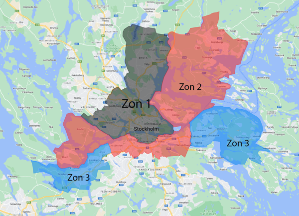 Våra leveranszoner från Uppsala